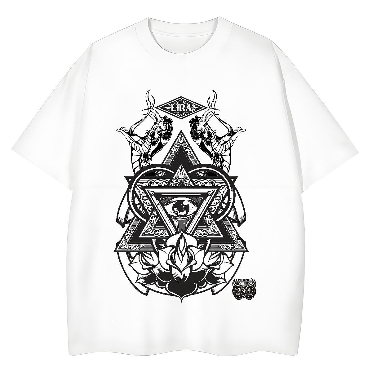 Fashion Casual Womens T Shirts 230g 100% Cotton Breathable Short Sleeve Daily Wear eye of the devil Woman Tshirt Soft Anime Print Polos
