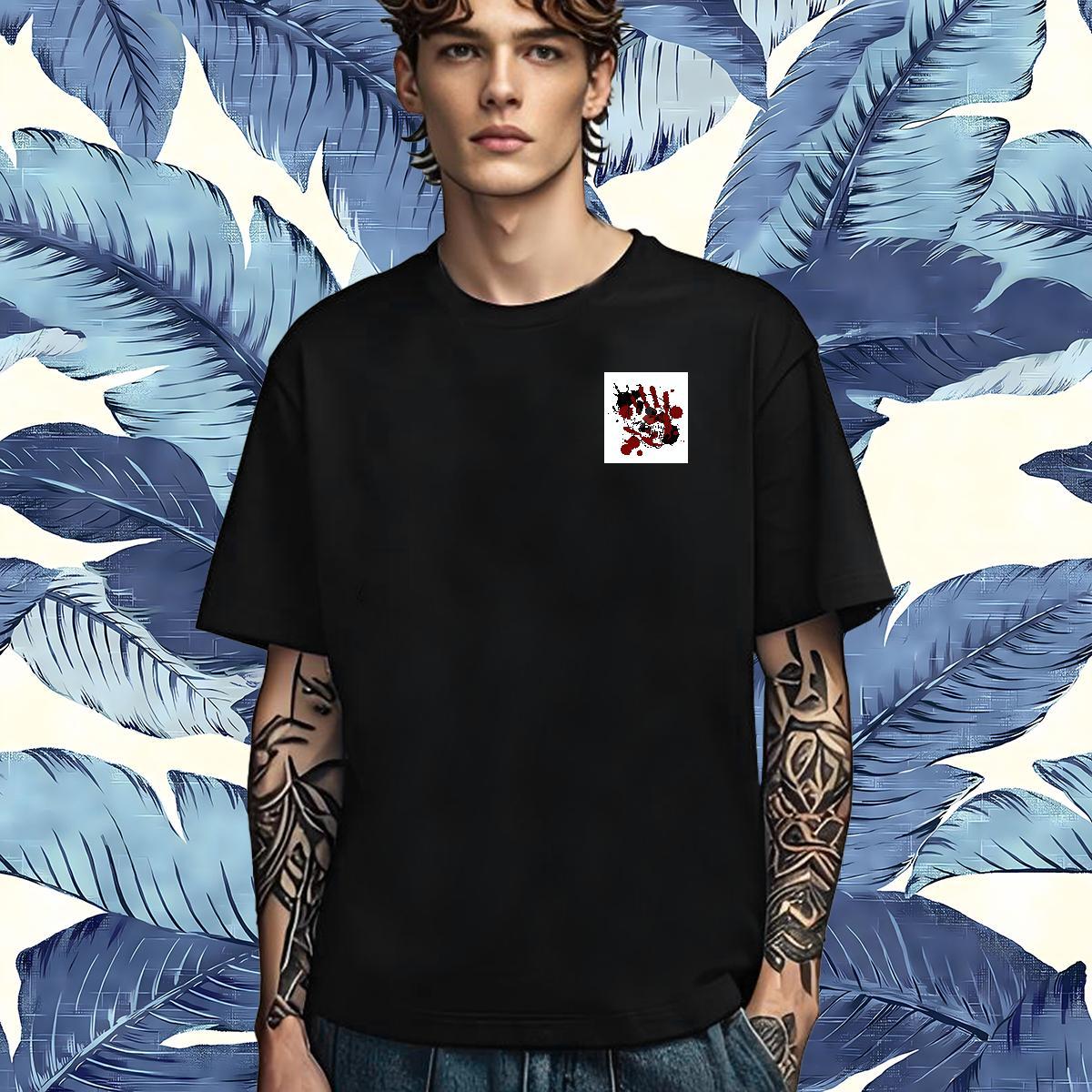 Fashion Designer Anime Printing Street Tshirt for Man Woman scary Breathable Crew Neck 230g Cotton Man T Shirts Classic Custom Printed Top Tees