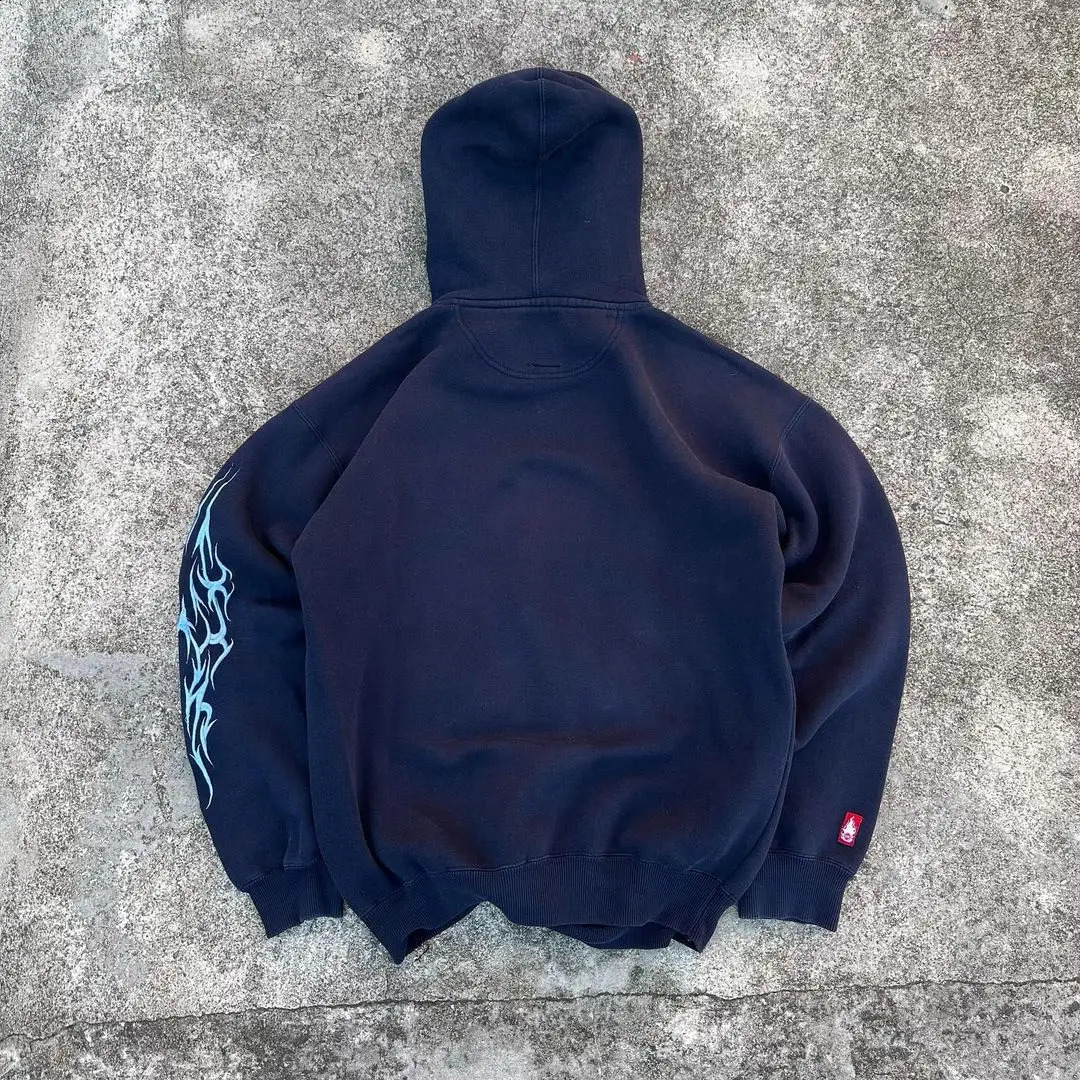 Y2k Hoodie JNCO Pattern Printed Harajuku Hip Hop Casual Sweatshirt Personalized Retro Loose Womens Street Clothing 240821