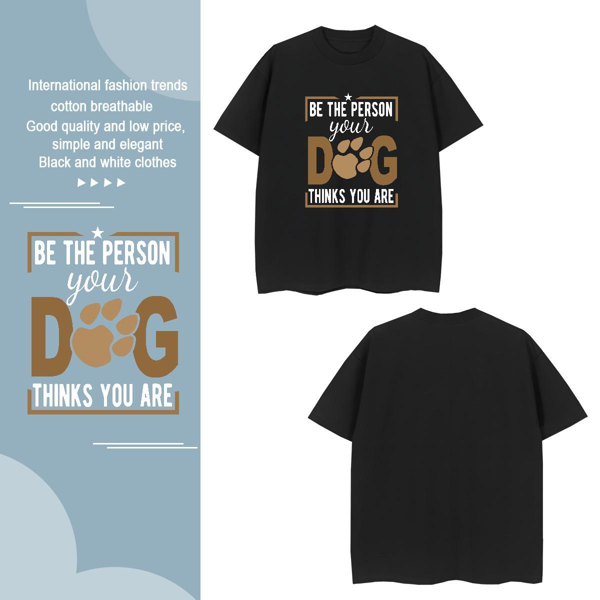 Cool letter T-Shirts for Men Anime Printing Street Men Clothes T-Shirt 230g Cotton Fashion Casual Crew Neck DIY Polos