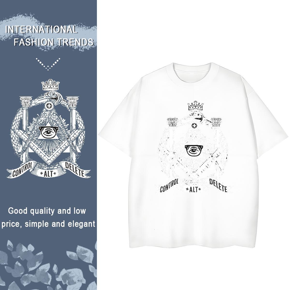 Fashion Women T Shirts 230g Pure Cotton Breathable Crew Neck Street eye of the devil Womens Tshirts Unisex Cartoon Printing L-4XL Clothes