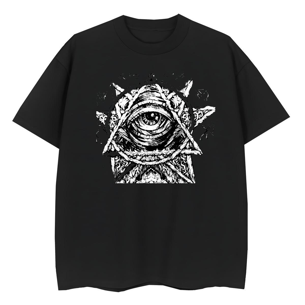 Custom Woman T Shirts 230g Cotton Crew Neck Breathable High Street Hip Hop eye of the devil Woman Tshirt Popular Custom Printing Tops Tees