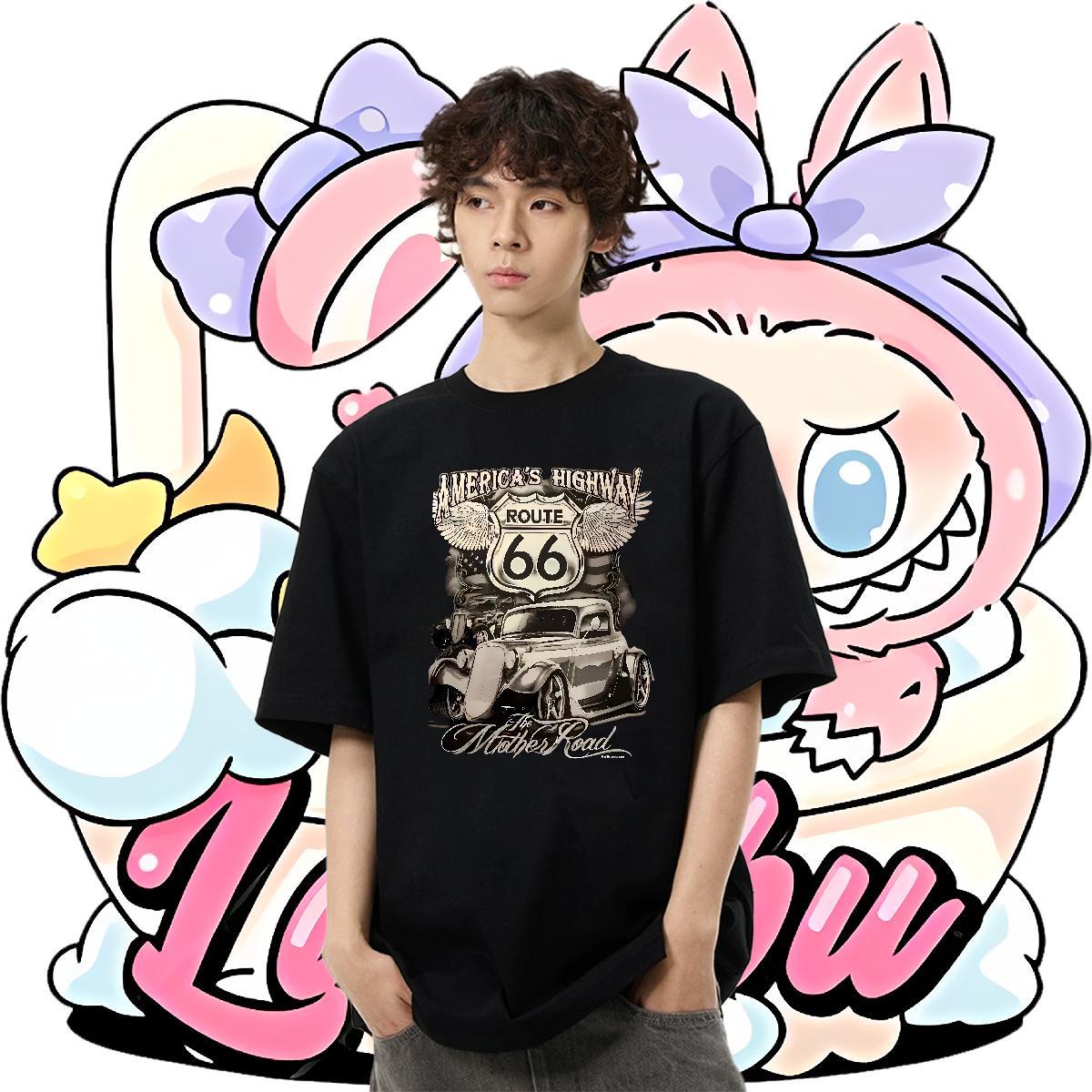 Unisex Tshirt for Man Woman Street Casual 230g Pure Cotton Black Oversized Short Sleeve O-Neck car T shirt Custom Top Tees