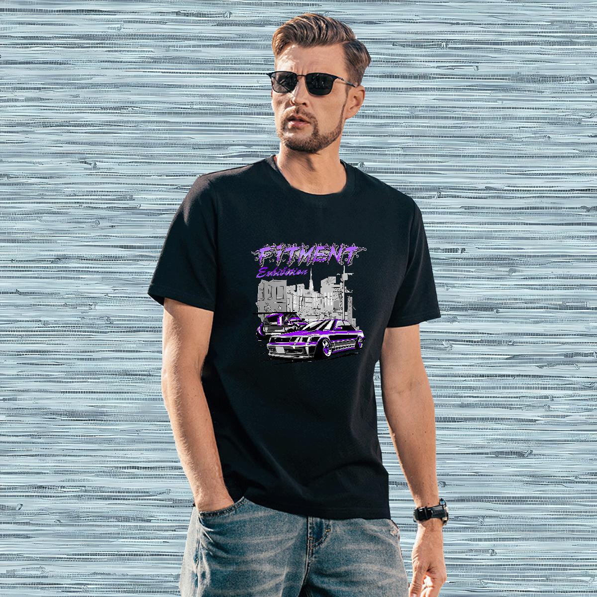 Loose Fit car T Shirt For Man Casual Beach Tshirt for Man Woman 230g 100% Cotton DIY Customized Breathable Crew Neck Customized Print Tops Tees