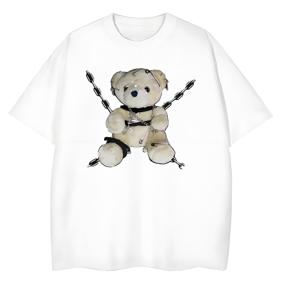 New Arrival T Shirts Women Crew Neck 230g Pure Cotton Women Tees DIY Anime bear Street Wear Designer Nice Clothes Shirt