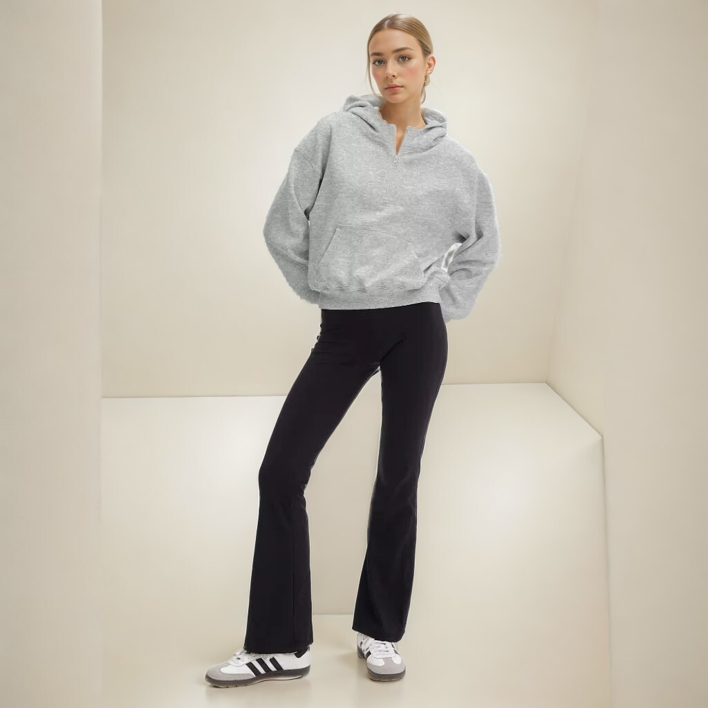 Personalized fashion brand half zip fashionable loose fitting pullover hoodie, long sleeved top dongdumaoyi