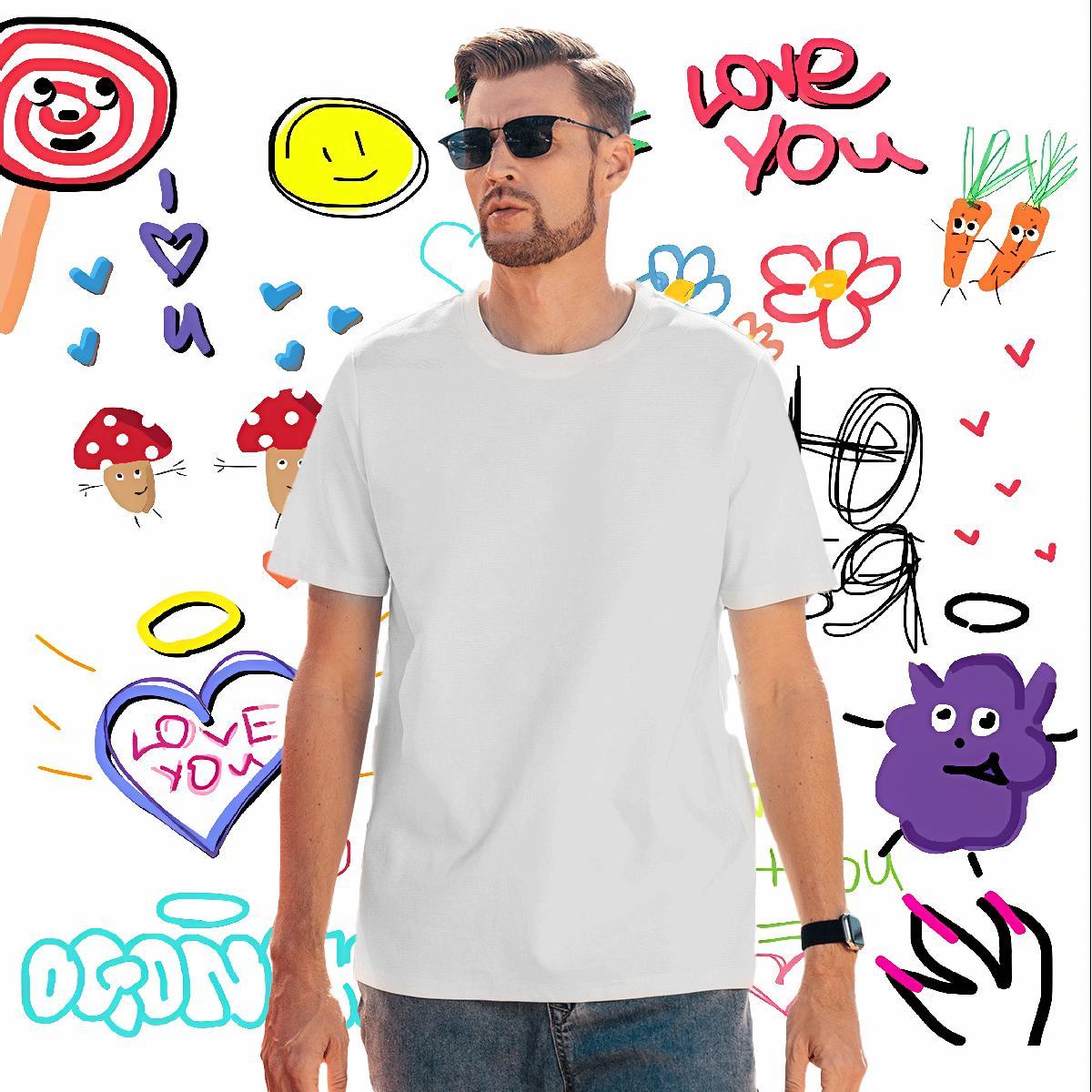 High Quality angry Mens T Shirts High Street Hip Hop Couples T Shirts 230g Cotton Fashion Short Sleeve Soft DIY Printed Tops Shirt