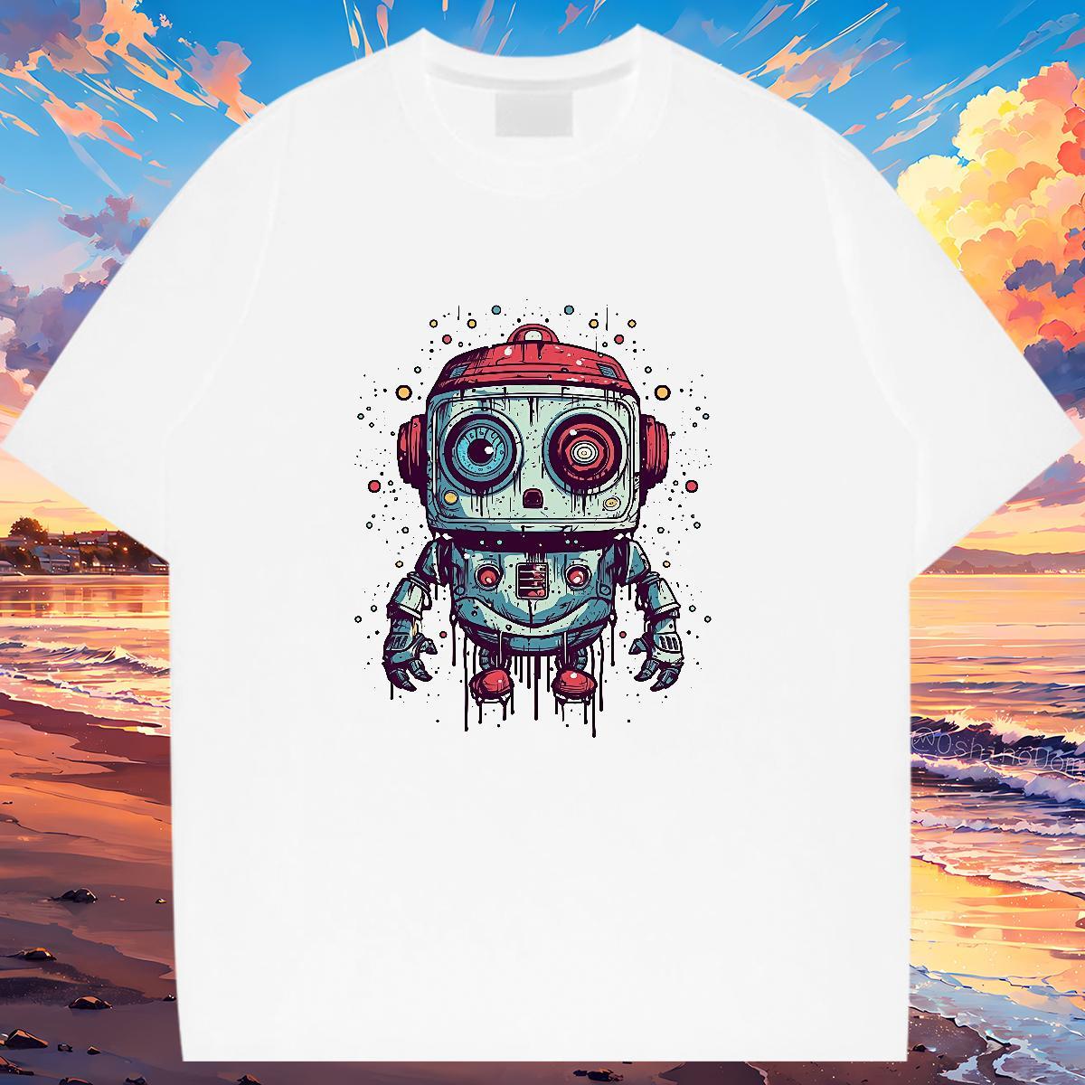 DIY Womens T Shirts Breathable Crew Neck 100% Cotton 230g Woman Tshirt Skull ET Street Wear Popular Tees Shirts