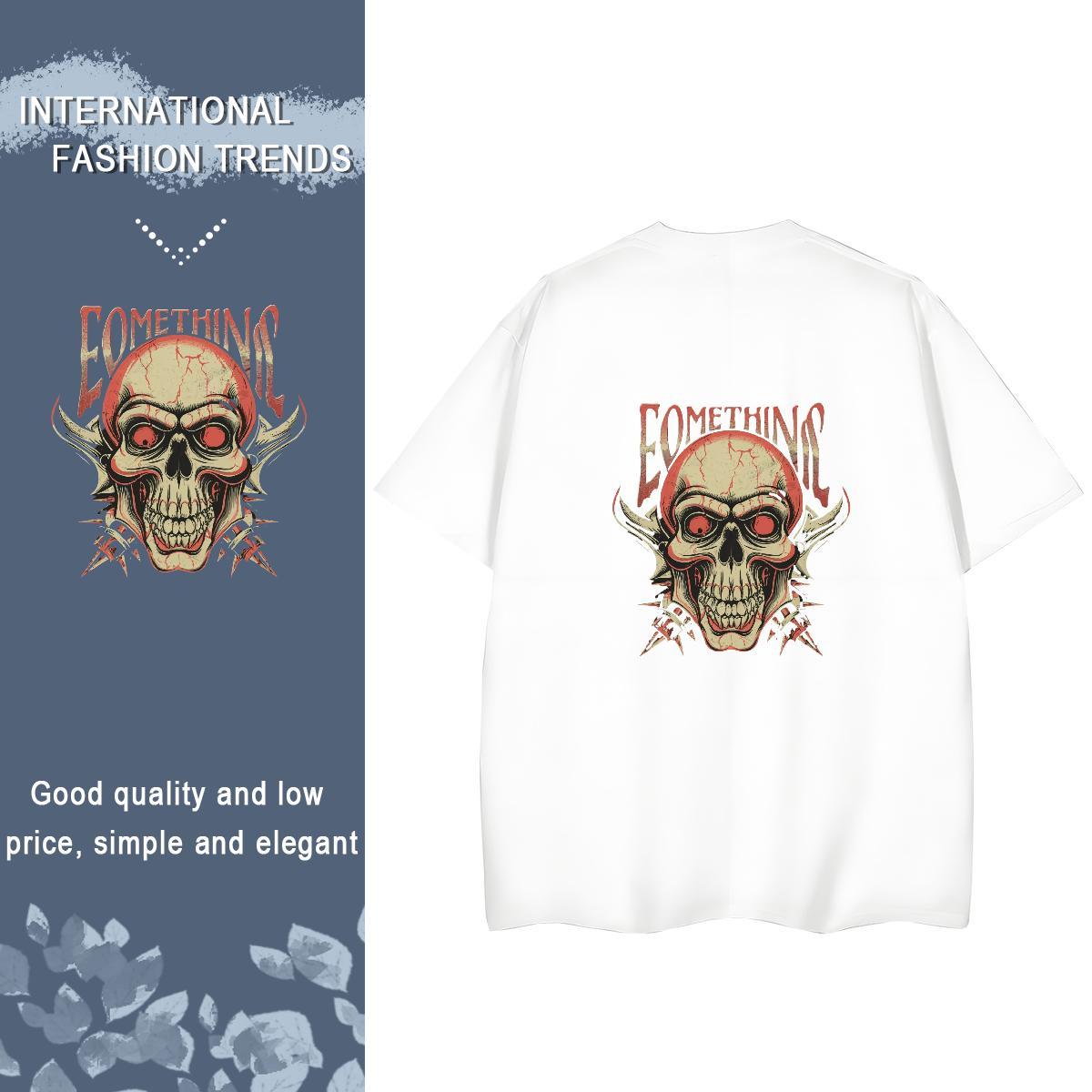 Classic T Shirt For Woman 230g Cotton Breathable Short Sleeve Hip Hop skull Couples T Shirts Free Shipping Anime Tees Shirts