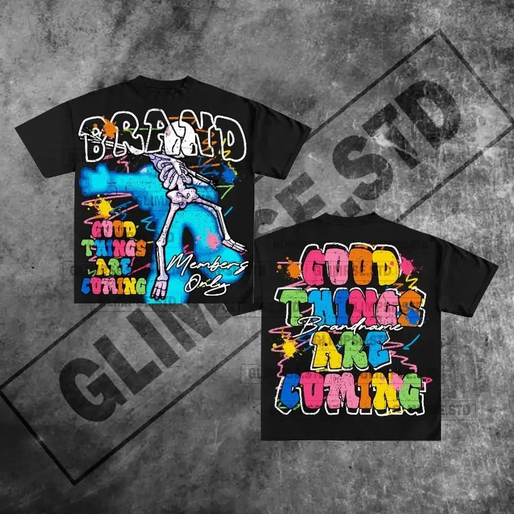 Korean Goth tshirts for couples womens clothing oversized men and women Y2k tops retro sportswear graphics from the United States 240822