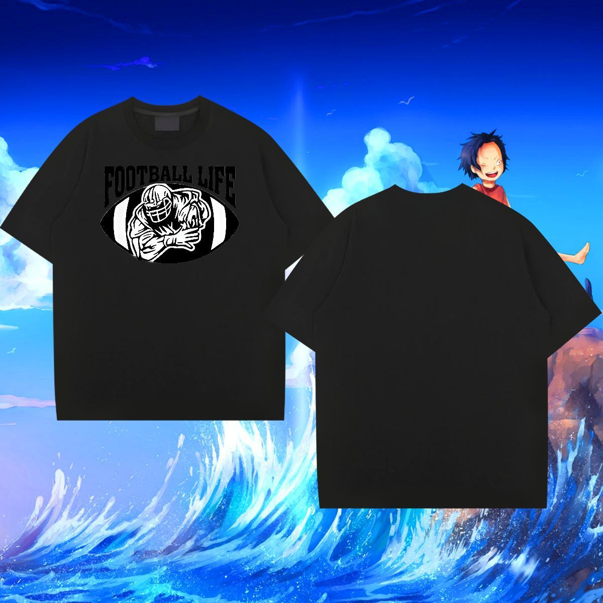 Comfortable Mens Tshirts Summer Casual 100% Cotton 230g Plus Size Cartoon O-Neck Short Sleeve rugby T Shirts Men Customized Polos