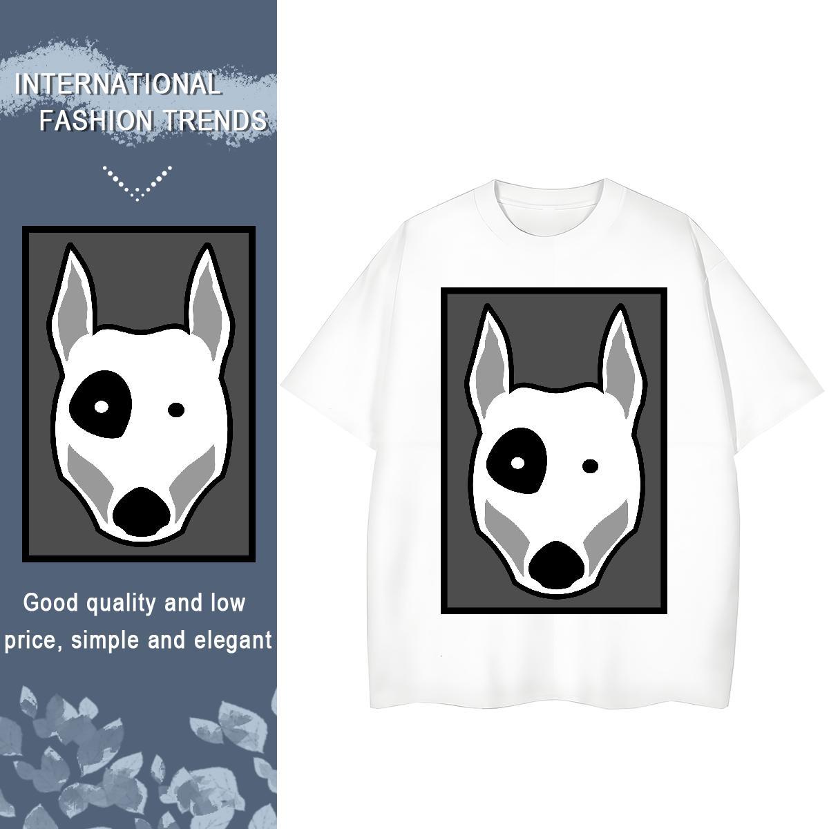 Designer T-Shirts for Women Breathable 100% Cotton 230g Womens Tshirts DIY Printed Dog Hip Hop Free Shipping Clothings