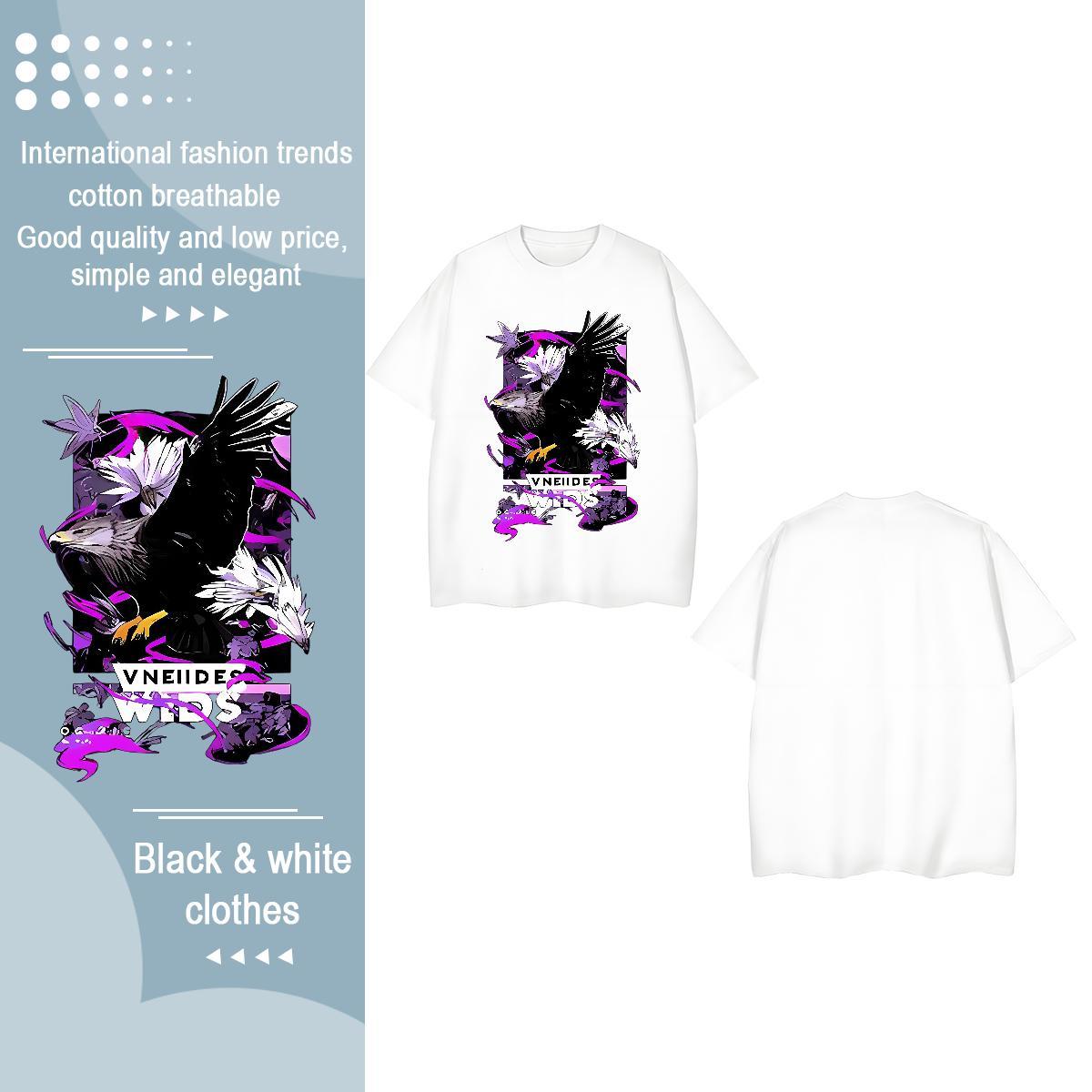2024 Casual Womens T Shirts Breathable Short Sleeve 230g Cotton Couples T Shirts Custom Print Oversized eagle Sport Designer Polos