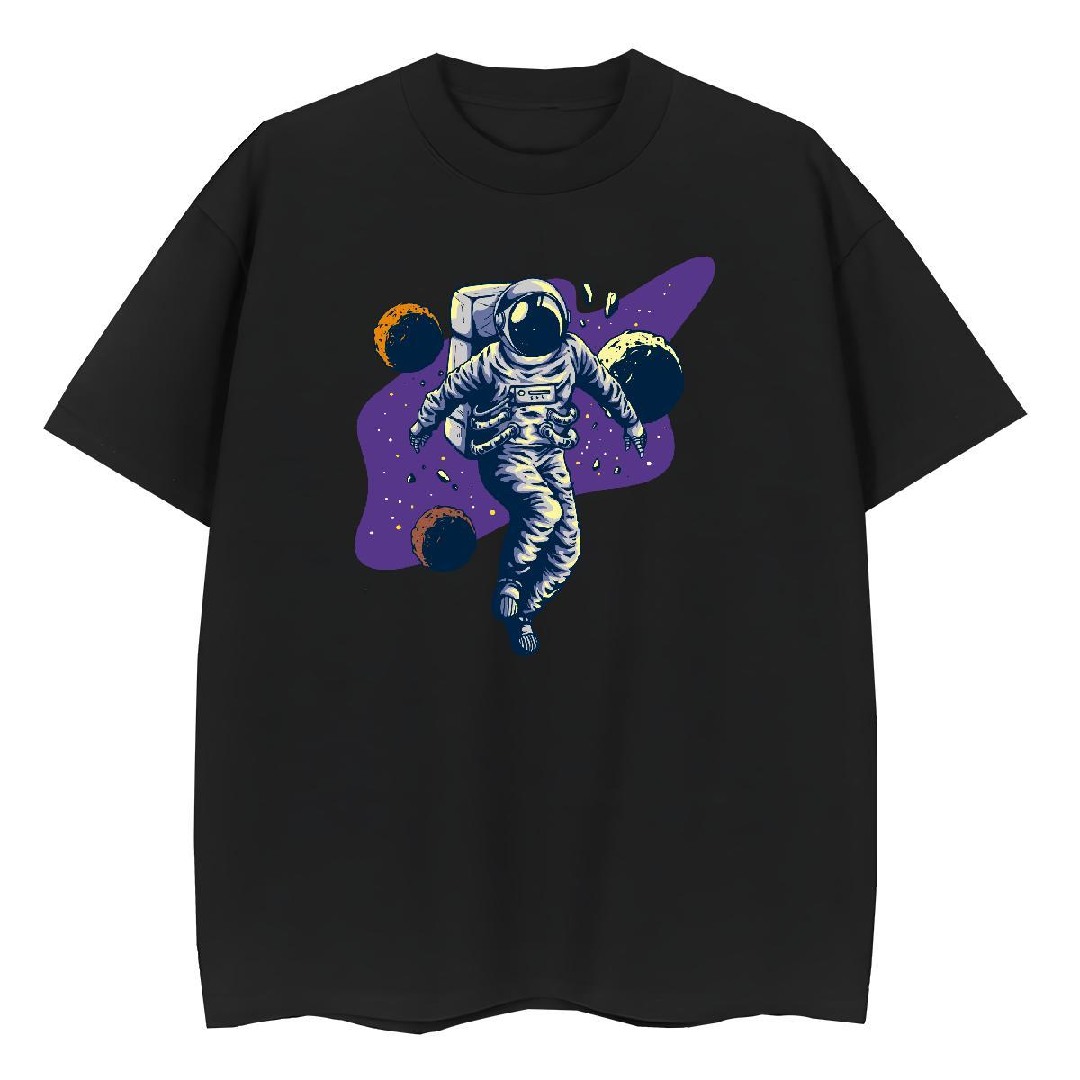 Brand Lady T shirt 230g 100% Cotton universe Sports Casual T-Shirts Breathable Black White Clothings
