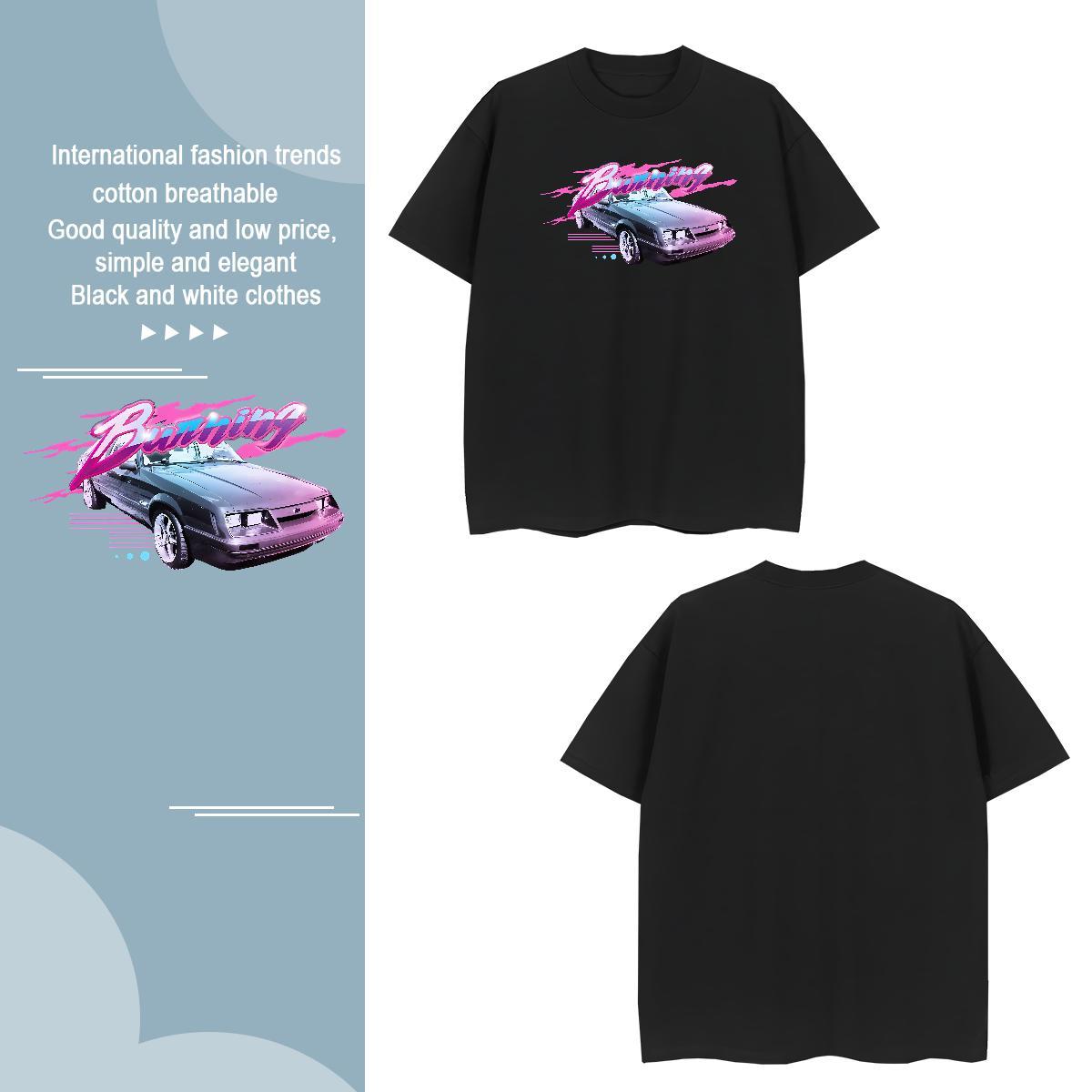 Designer car T-Shirts Spring Summer Tshirt for Man Woman 100% Cotton 230g Classic Breathable Crew Neck Anime Print Clothes