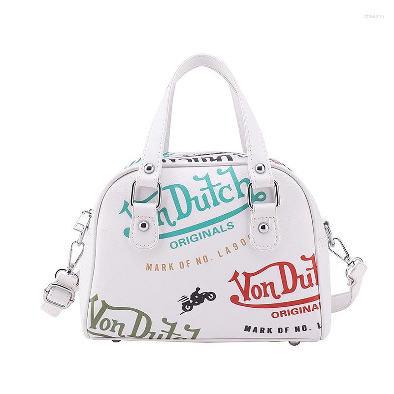 Shoulder Bags Women's Bag Contrast Color Shell Trendy Fashion Letter Printing Crossbody Handbag 6651