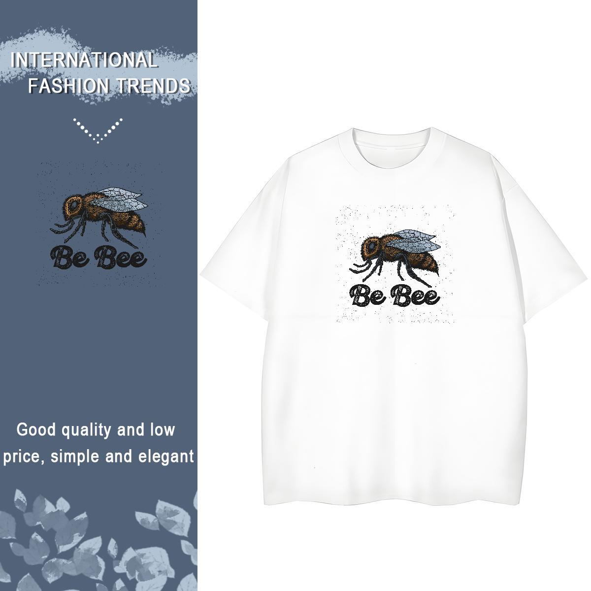 2024 DIY Womens T Shirts Breathable Crew Neck 230g Cotton Lady T shirt Cartoon Anime bee Casual Sport Designer Clothings