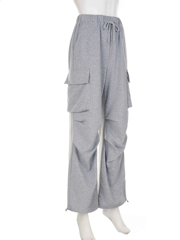Y2k Aesthetic Casual Cargo Womens Pant Autumn Vintage Streetwear Loose High Waist Mujer Pantalones Harajuku Pocket Trousers 240821