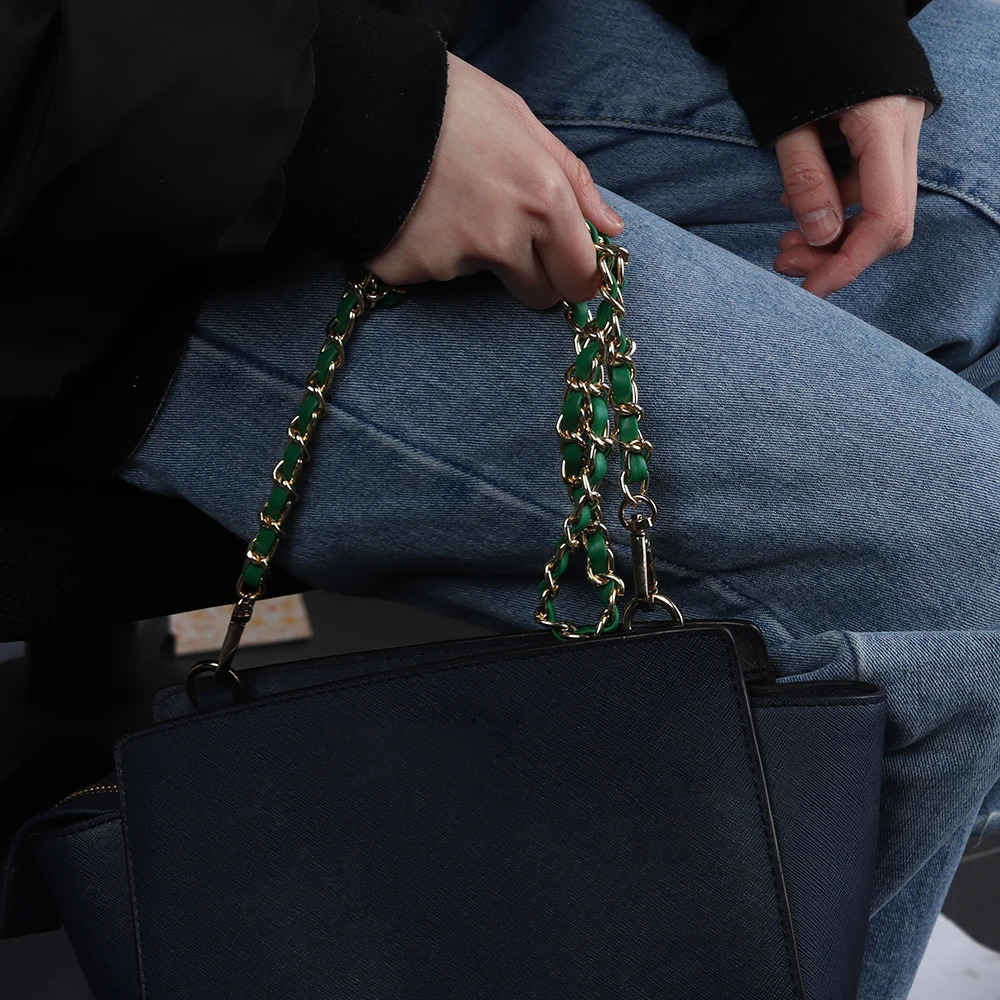 120CM Shoulder Bag Strap Replacement Light Metal Leather Handbag Chain Women Fashion Crossbody Bag Parts Accessories 11Colors 240821