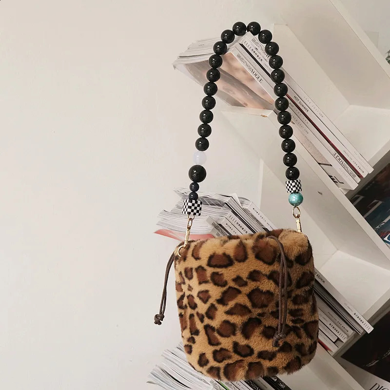 Woman Bag Accessory Black White Blue Acrylic Resin Beads Parts Handcrafted Wristband Women Replacement Bag Handle Chain 240821
