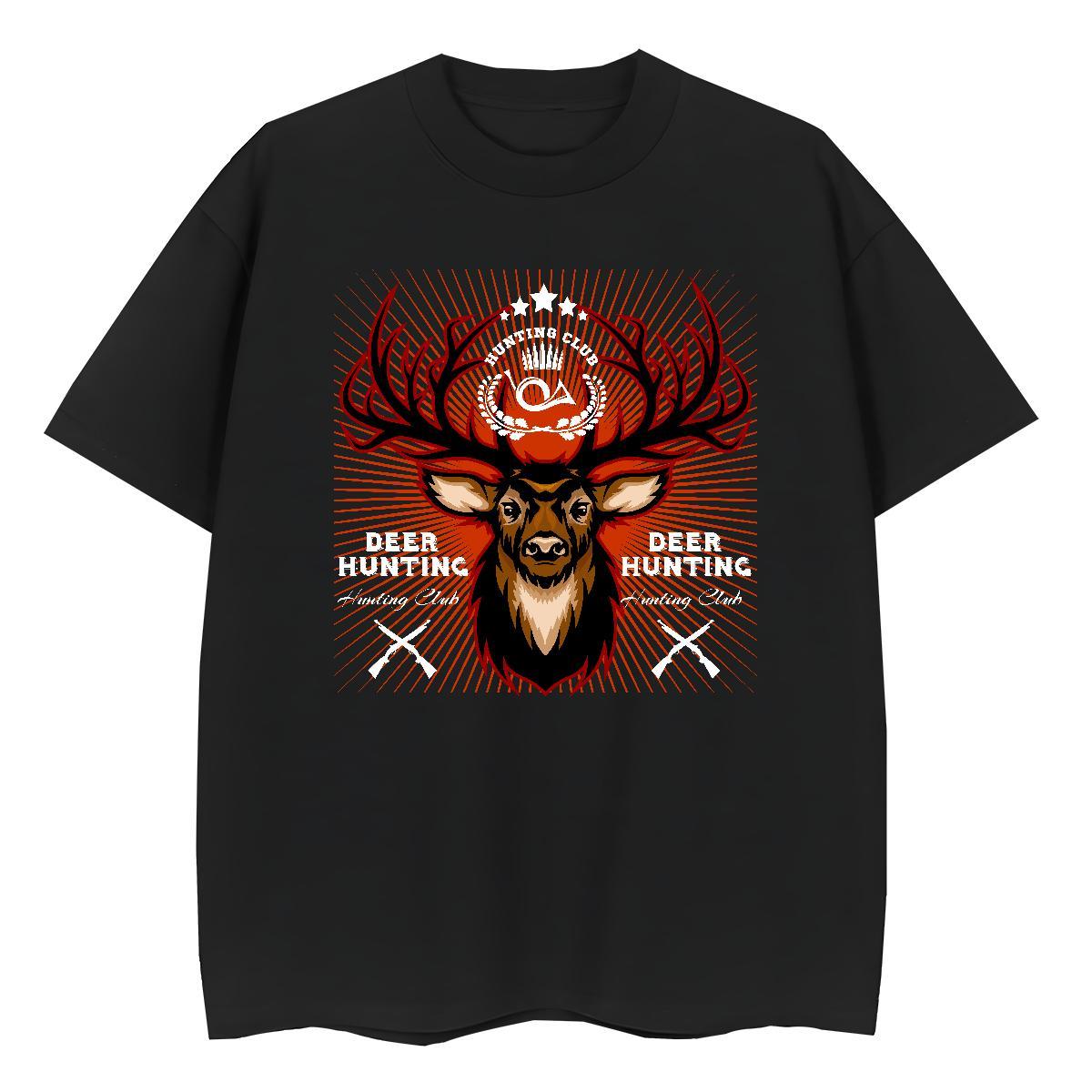 Fashion T-Shirts for Women Breathable 230g Pure Cotton Unisex Tshirts Anime Oversized deer Sports Casual Lady Top Tees