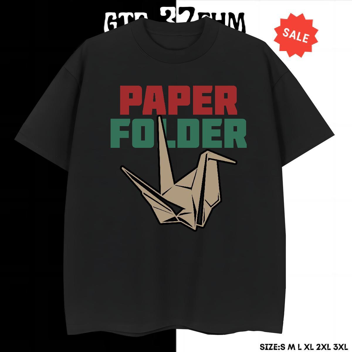 Popular Tshirt for Man Woman Casual Beach 230g Cotton Anime Print Crew Neck origami crane T-Shirts for Men Fashion Casual Clothes