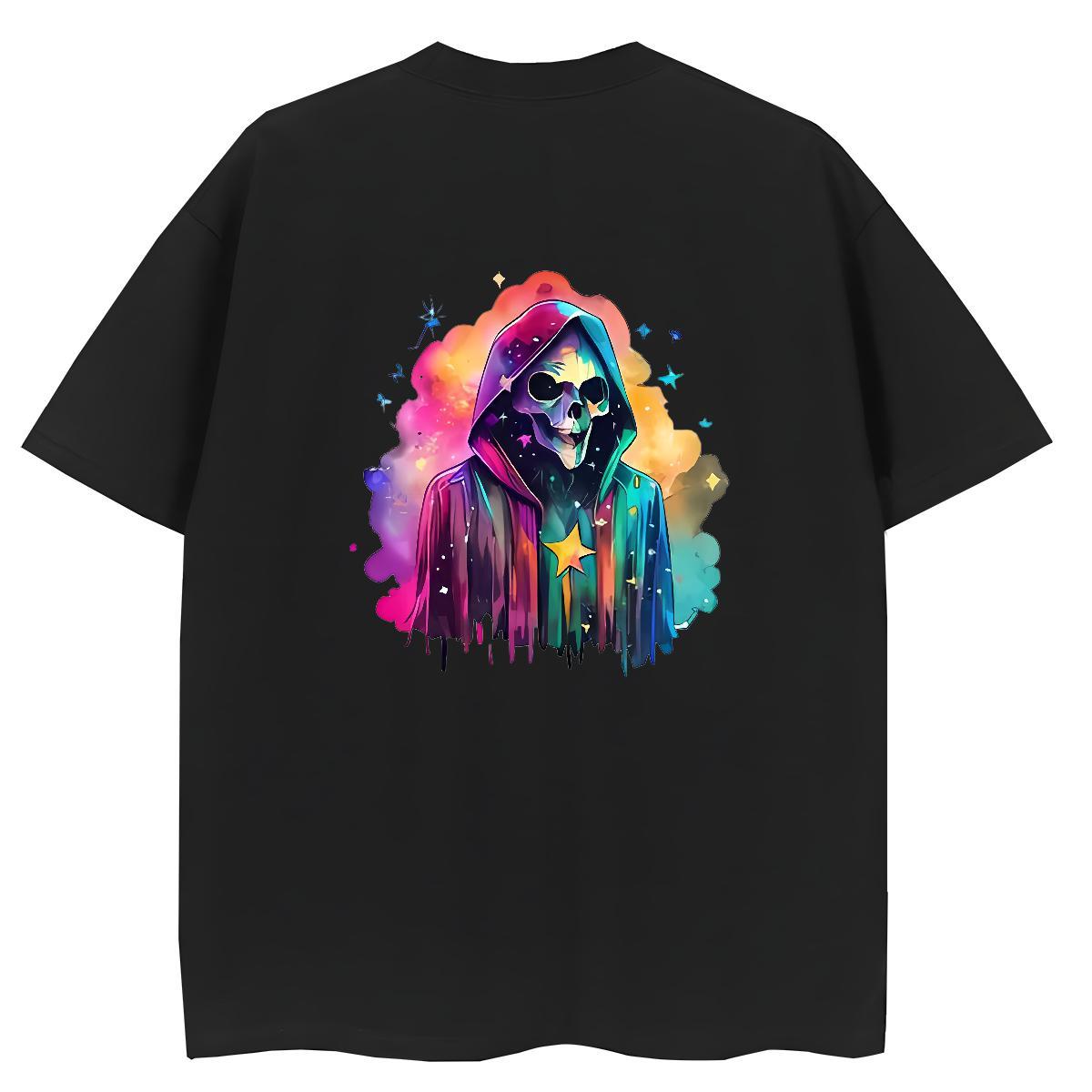 DIY T shirt 230g Cotton Short sleeve Soft Street Casual skull Couples T Shirts Loose fit Custom Printed Top Tees