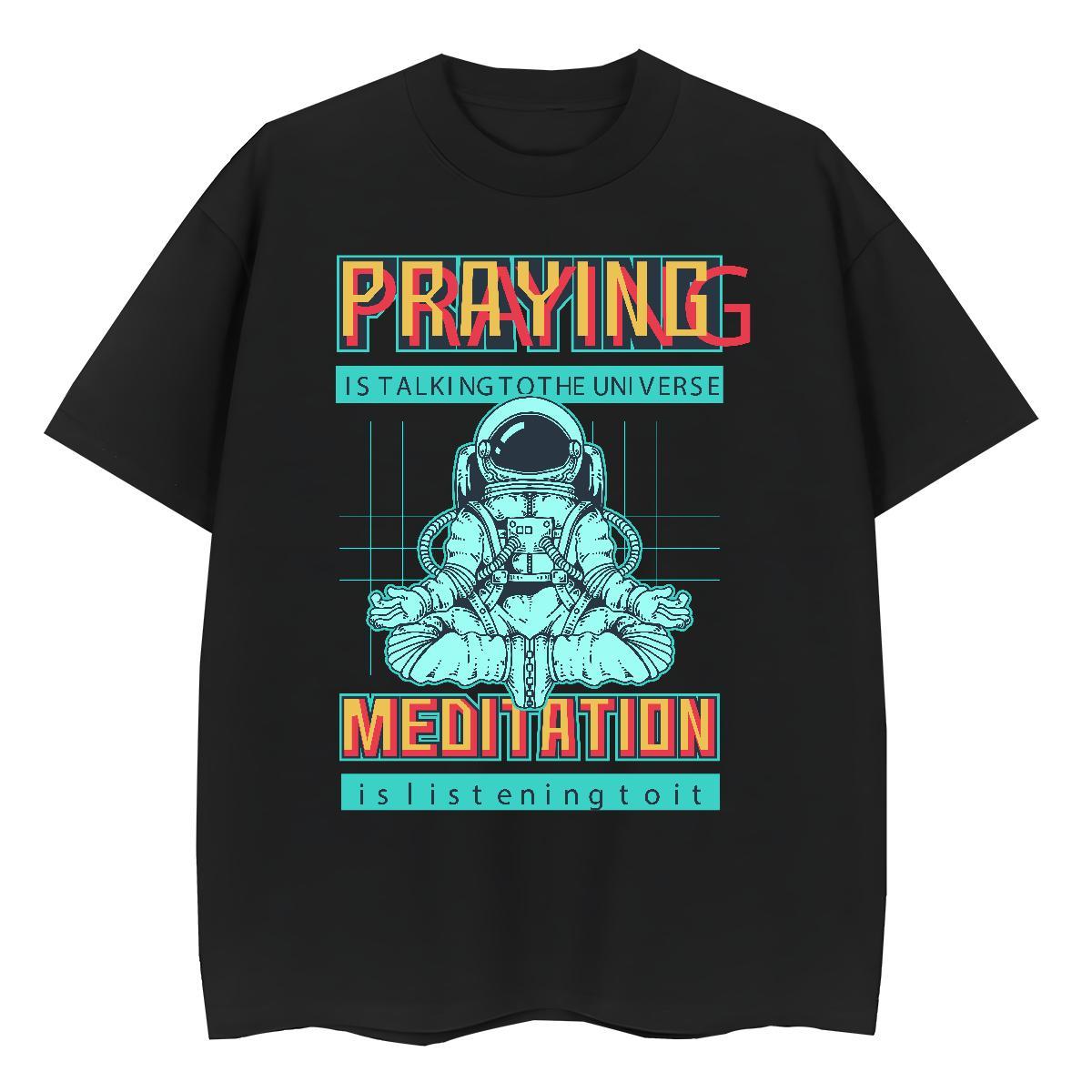 High quality Womens Tshirts 230g Pure Cotton outer space Daily Outfit T Shirt For Woman Comfortable Oversized Tees Shirts