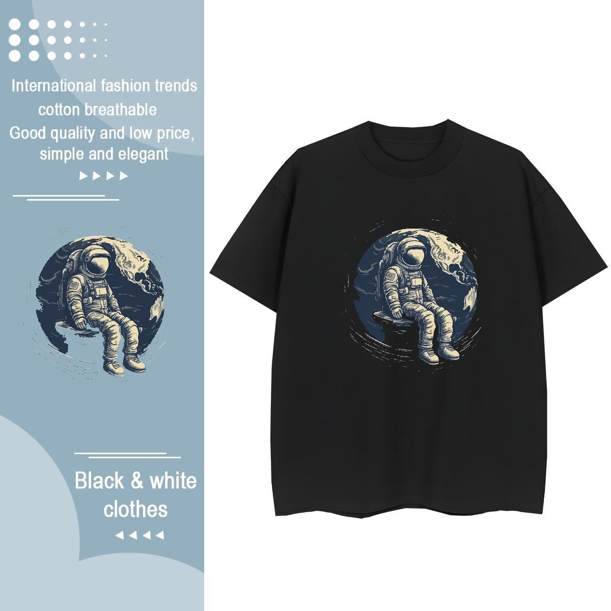 High quality Lady T shirt 100% Cotton 230g universe Casual Woman T Shirts Breathable Custom Print Plus Size Top Shirts
