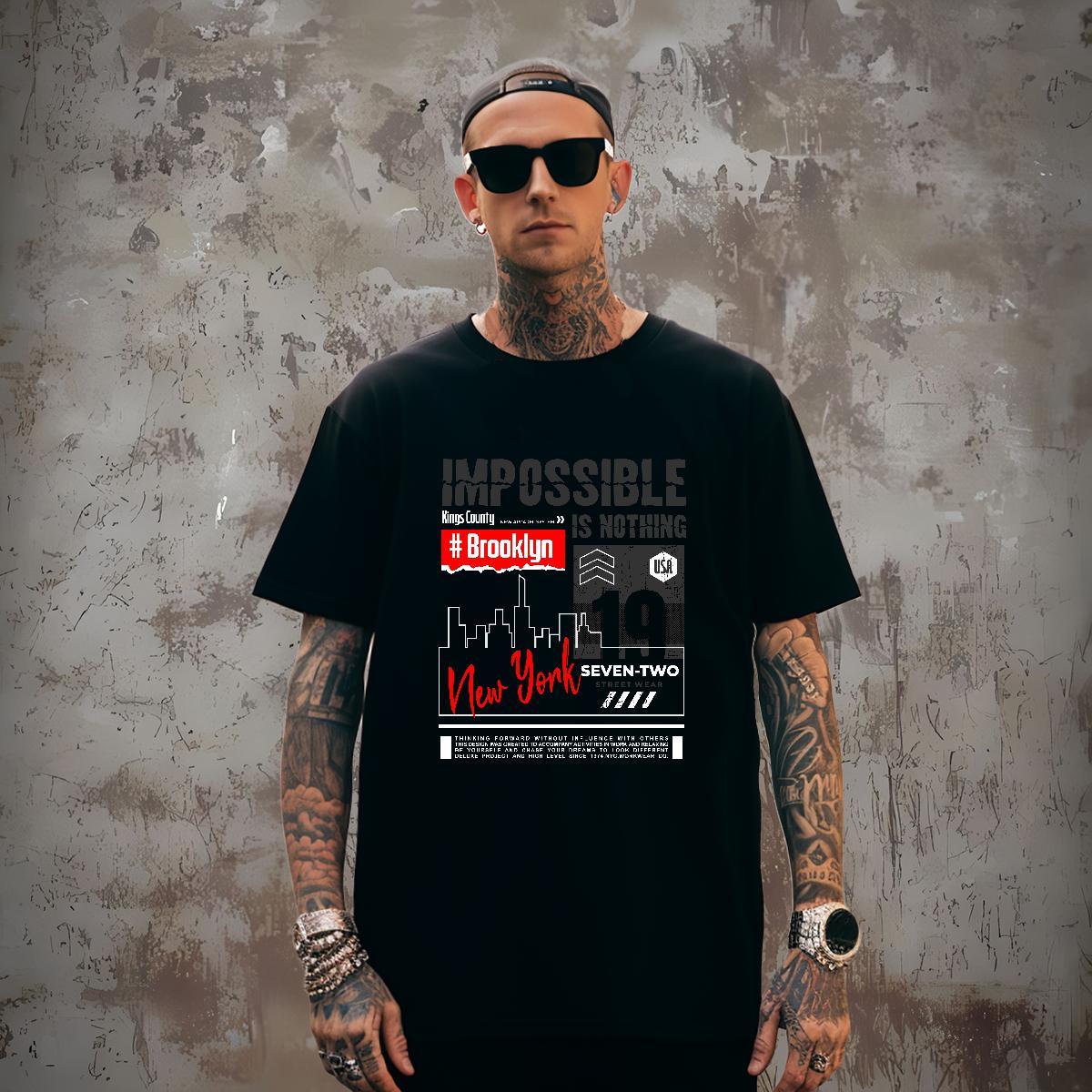 Comfortable NEW YORK T Shirt For Man Daily Outfit Men Tshirts 230g 100% Cotton Factory Direct Short Sleeve O-Neck Graphic Tops Shirt