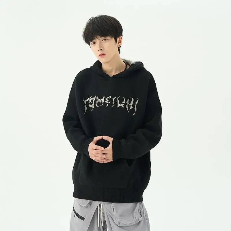 Y2K Style Knitwear Hooded Sweater Men Women Goth Centipede Anime Embroidery knitwear Streetwear High Street Knitwear Trend Top 240821