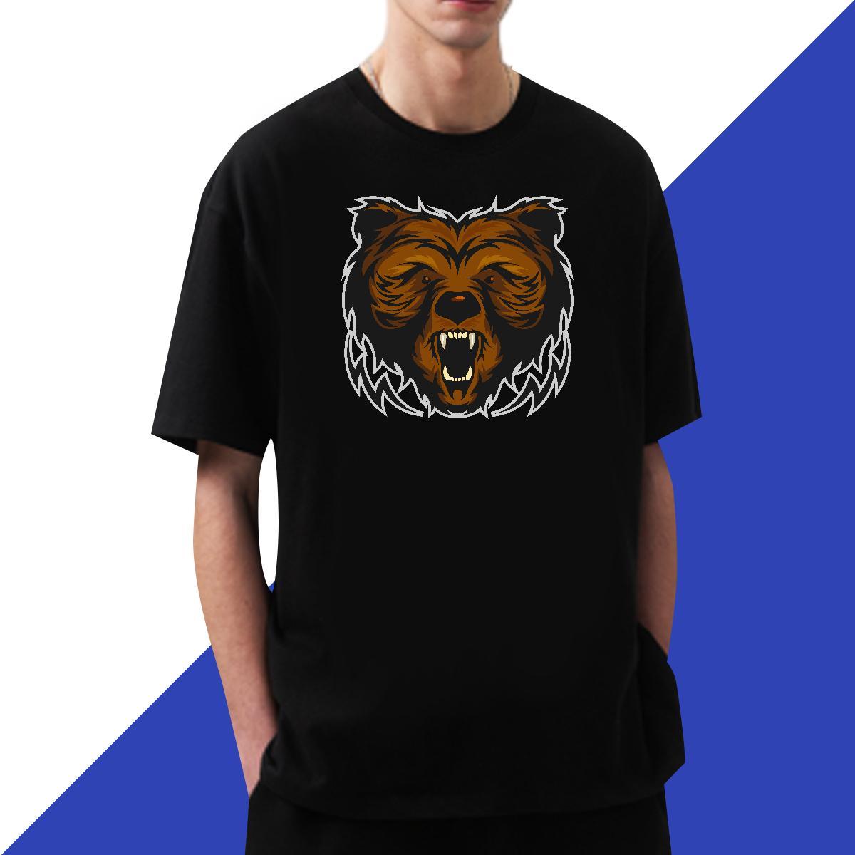 TOP Quality Tshirt for Man Woman Casual Beach 230g 100% Cotton White Plus Size Breathable Crew Neck bear T shirt Wholesale Clothings