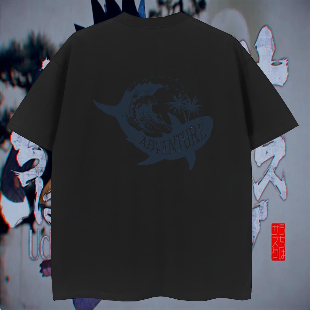 Designer Tshirt for Man Woman Hip Hop 230g Pure Cotton Anime Print Short Sleeve O-Neck sea wave Mens T Shirts Casual New Top Tees