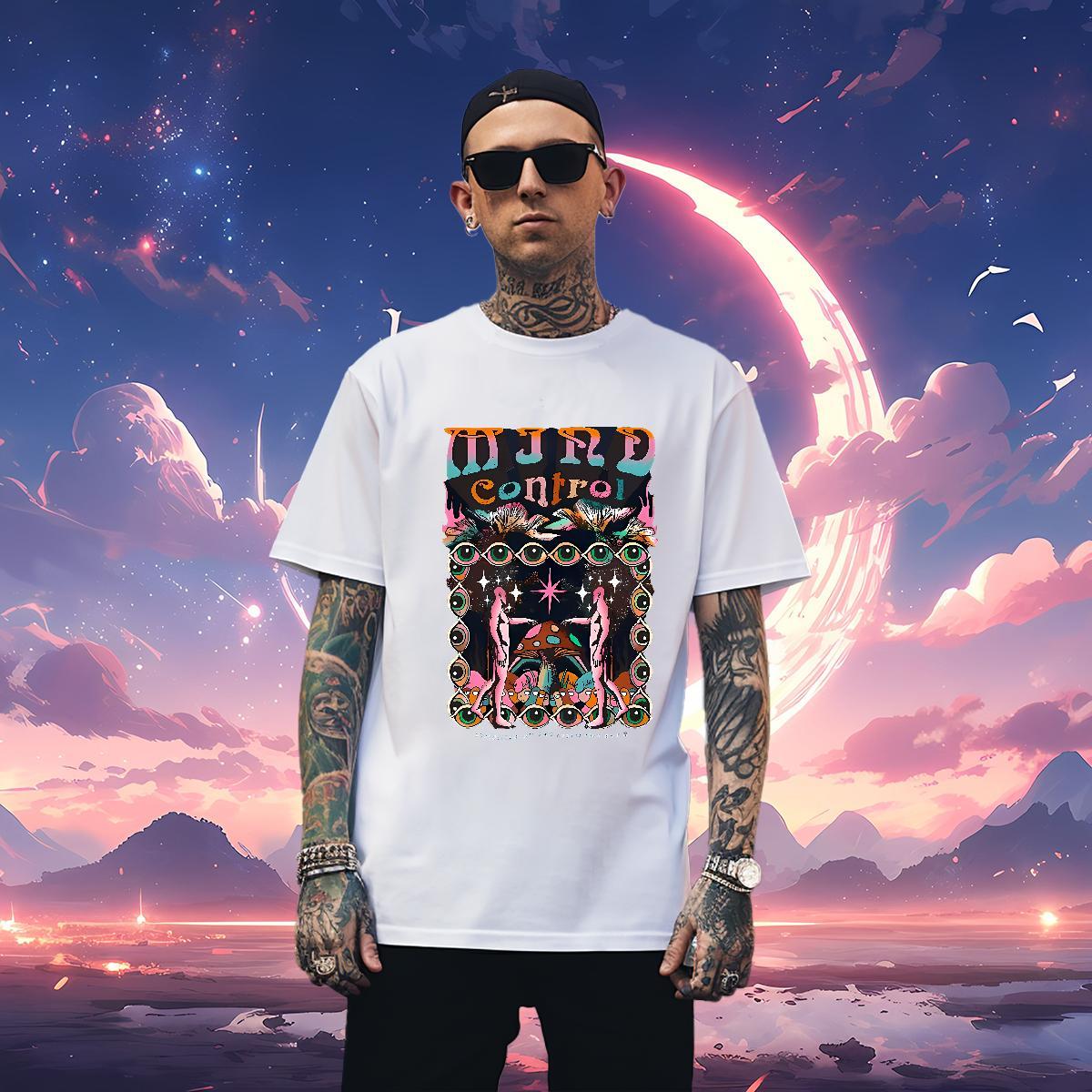 Brand eyes T shirt Daily Wear Men Tees 100% Cotton 230g Fashion Short Sleeve Soft Customized Print Clothes