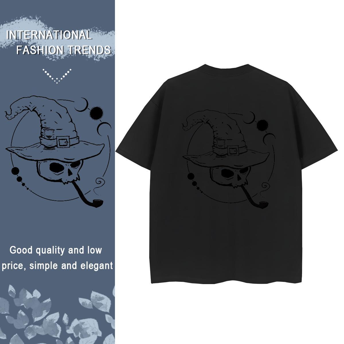2024 Designer T Shirts Women 230g Pure Cotton Crew Neck Hip Hop skull Women Tees Soft Oversized Wear