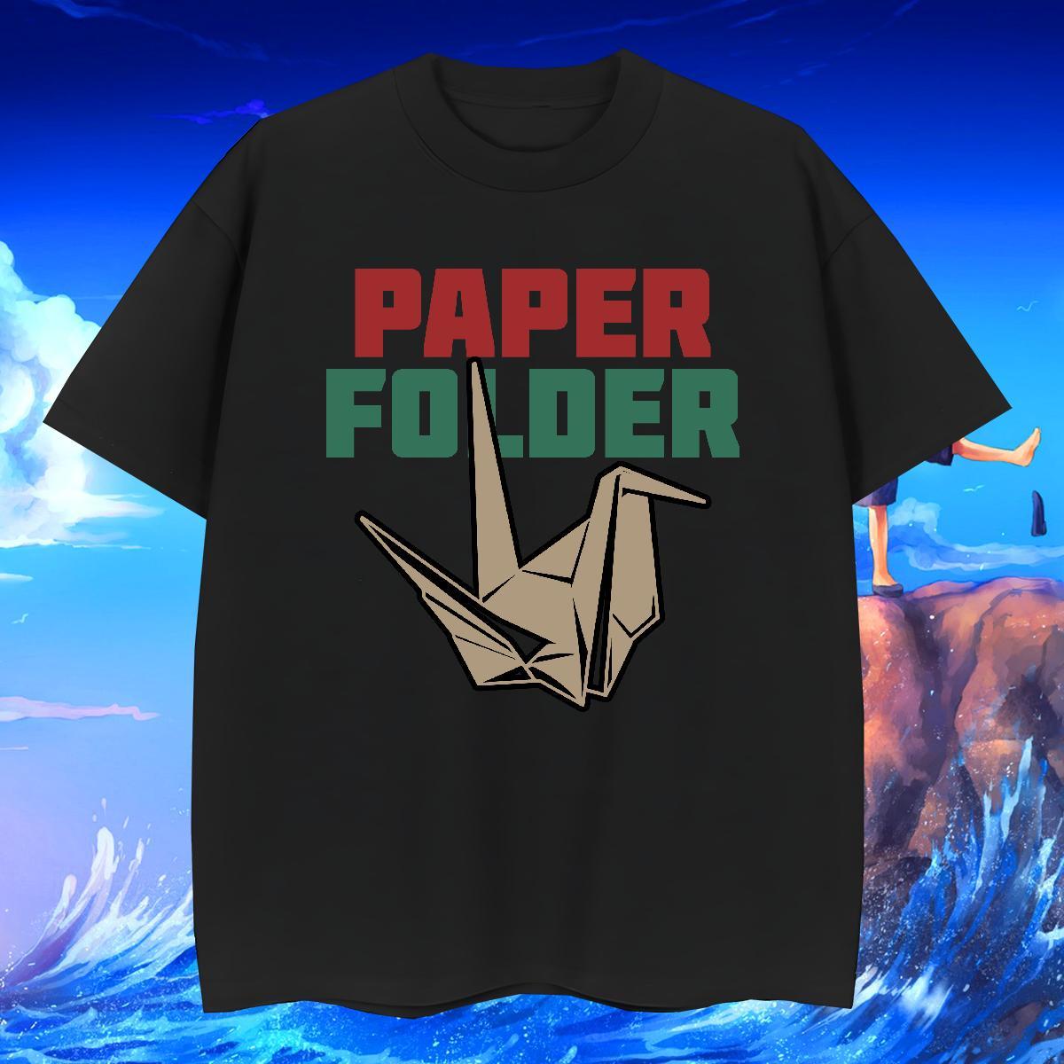 Comfortable Tshirt for Man Woman Street wear Hip Hop 230g 100% Cotton Plus Size Cartoon O-Neck Short Sleeve origami crane Mens T Shirts Fashion Tee Sh