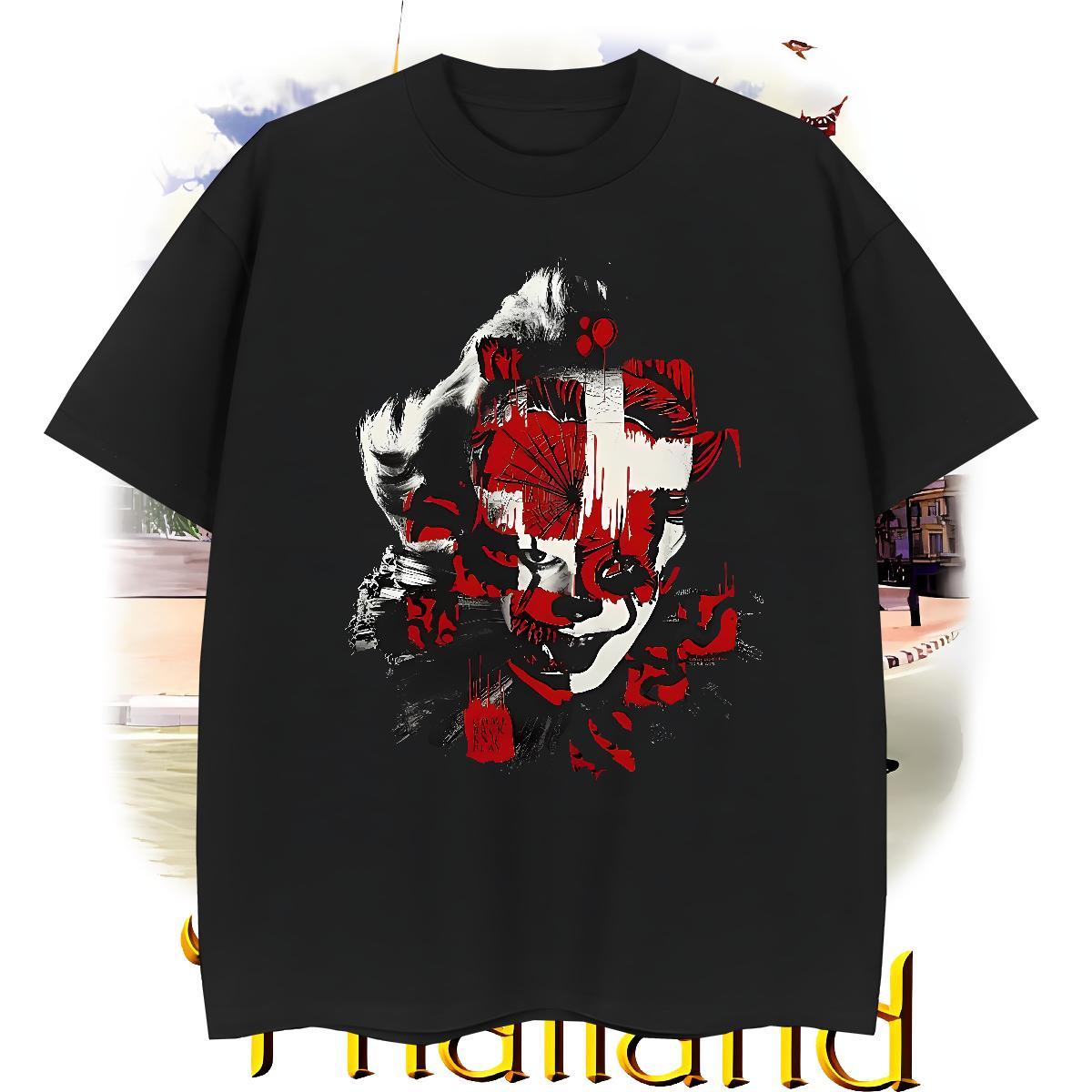 Designer Fashion Tshirts 100% Cotton 230g Casual Beach scary Breathable Crew Neck T shirt Popular Customized Tops