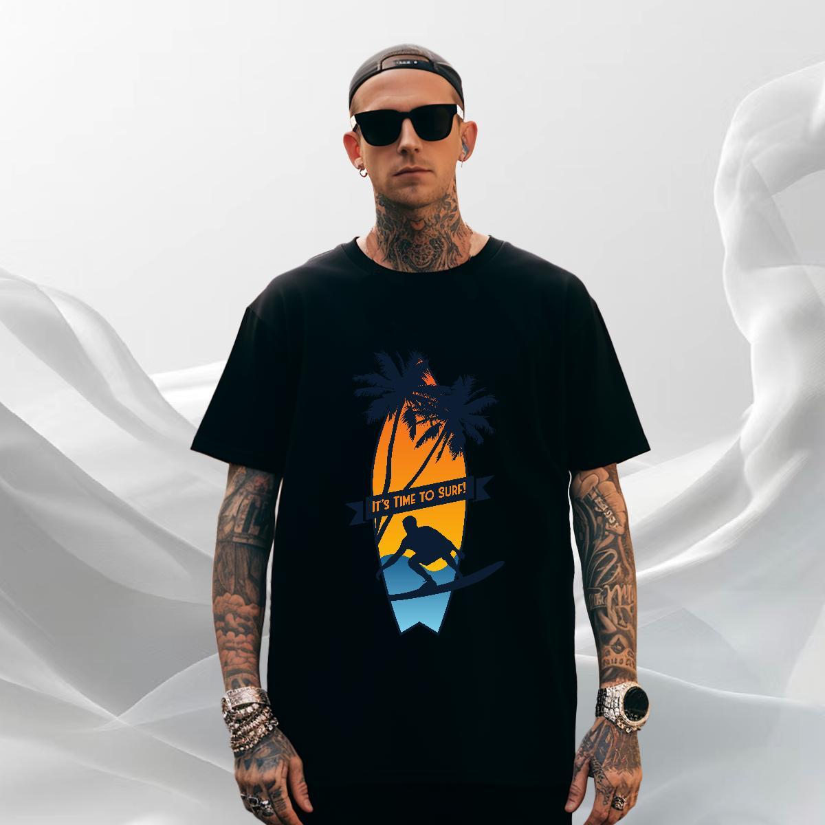 Free Shipping Men Clothes T-Shirt Street Wear 230g Cotton Customized Crew Neck beach Man T Shirts Factory Direct Tshirts