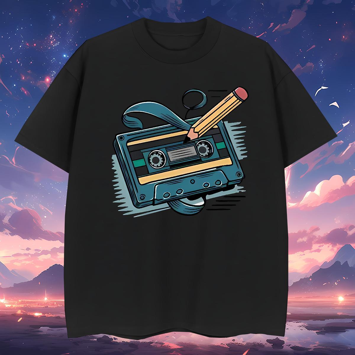 Wholesale radio Mens T Shirts Hip Hop Men Tshirts 230g 100% Cotton Classic Breathable Short Sleeve Anime Print Clothings