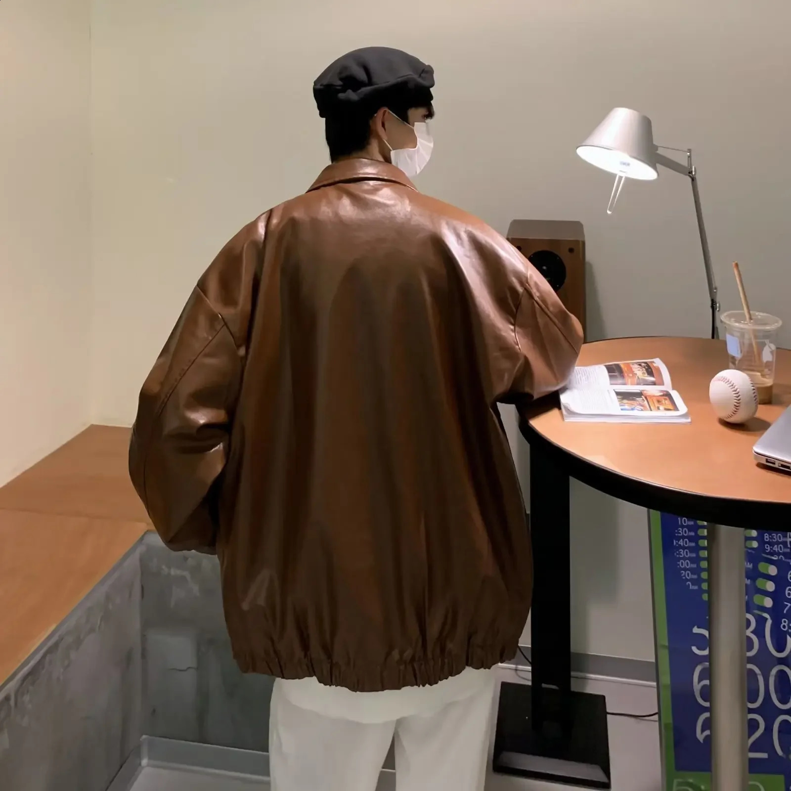 Spring Fashion Pu Leather Solid Color Hip Hop Jacket Top American Style Vintage Motorcycle Jacket For Men Women 240822