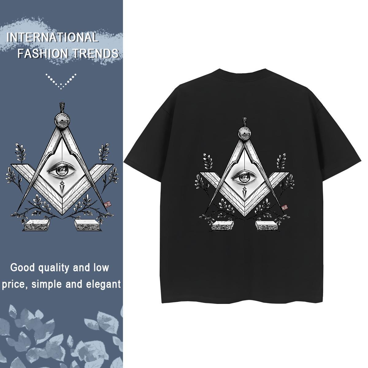 Custom Women T Shirts 100% Cotton 230g Short sleeve Soft Daily Wear eye of the devil Unisex Tshirts Brand Plus Size Custom Polos