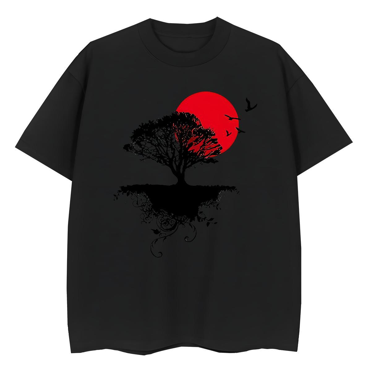 TOP Quality Woman T Shirts Short Sleeve O-Neck 230g 100% Cotton Womens Tshirts Customized Print tree High Street Hip Hop Brand Polos