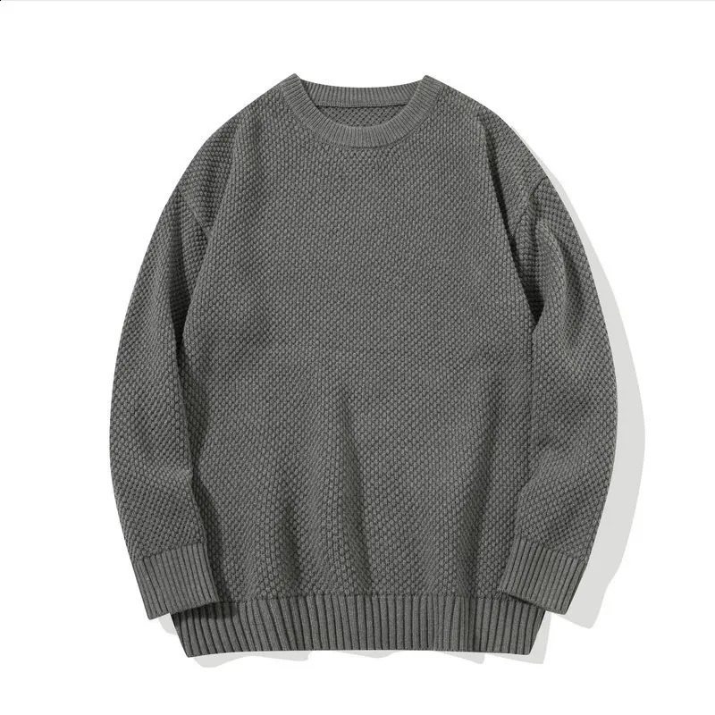 Trendy Solid-color Simple and Loose Sweater for Young Men Casual and Versatile Thickened Pullover Knitted Sweater S-2XL 240821