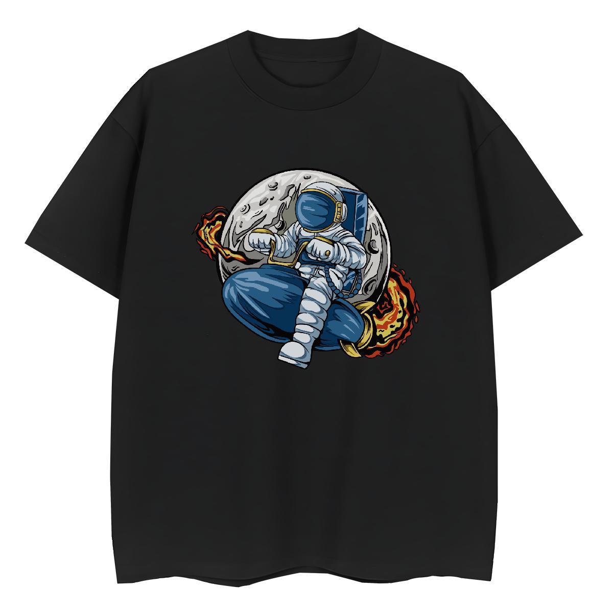 Designer Tshirt for Man Woman 100% Cotton 230g cosmonaut Daily Outfit T shirt O-Neck Short Sleeve DIY Anime Printed Tops