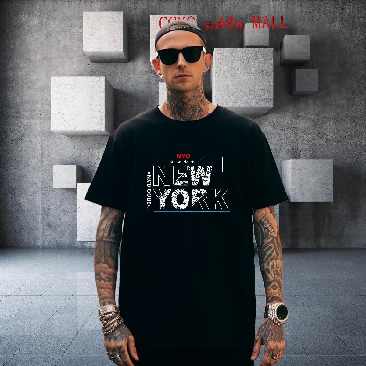 Loose Fit New York T shirt Beach Men Tees 230g 100% Cotton Factory Direct Crew Neck White Plus Size Clothes