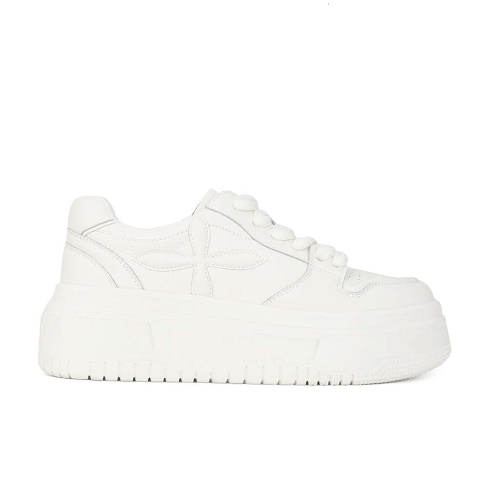 Ddmysports Cowhide Version Su Yinyin S Same Genuine Leather Thick Height Increasing Sponge Cake Casual Board For Women Ins Style Soft Sole White Shoes
