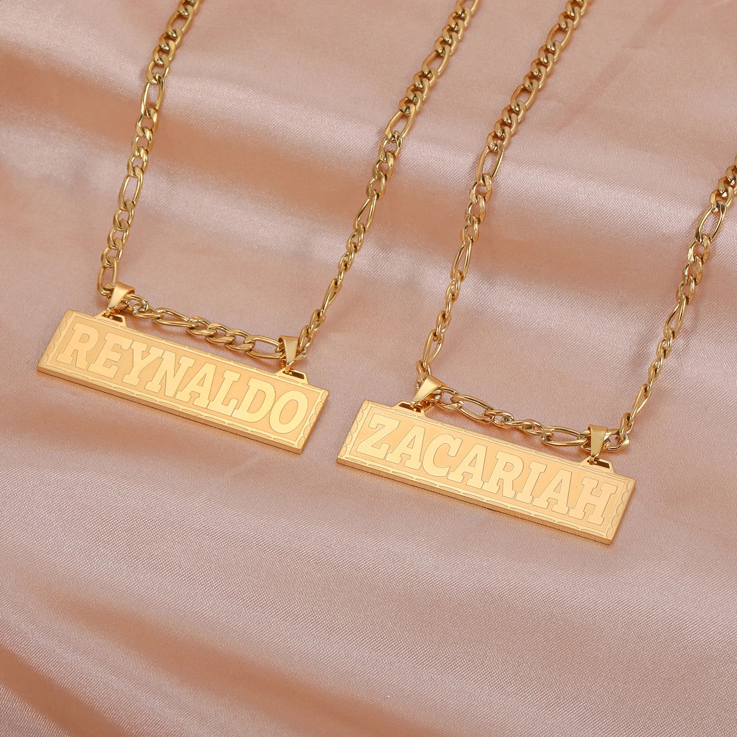 Customized Name Necklace Personalized Jewelry Gold Pendant Trend Stainless Steel Bar Necklace Mens/Womens Gift 240808