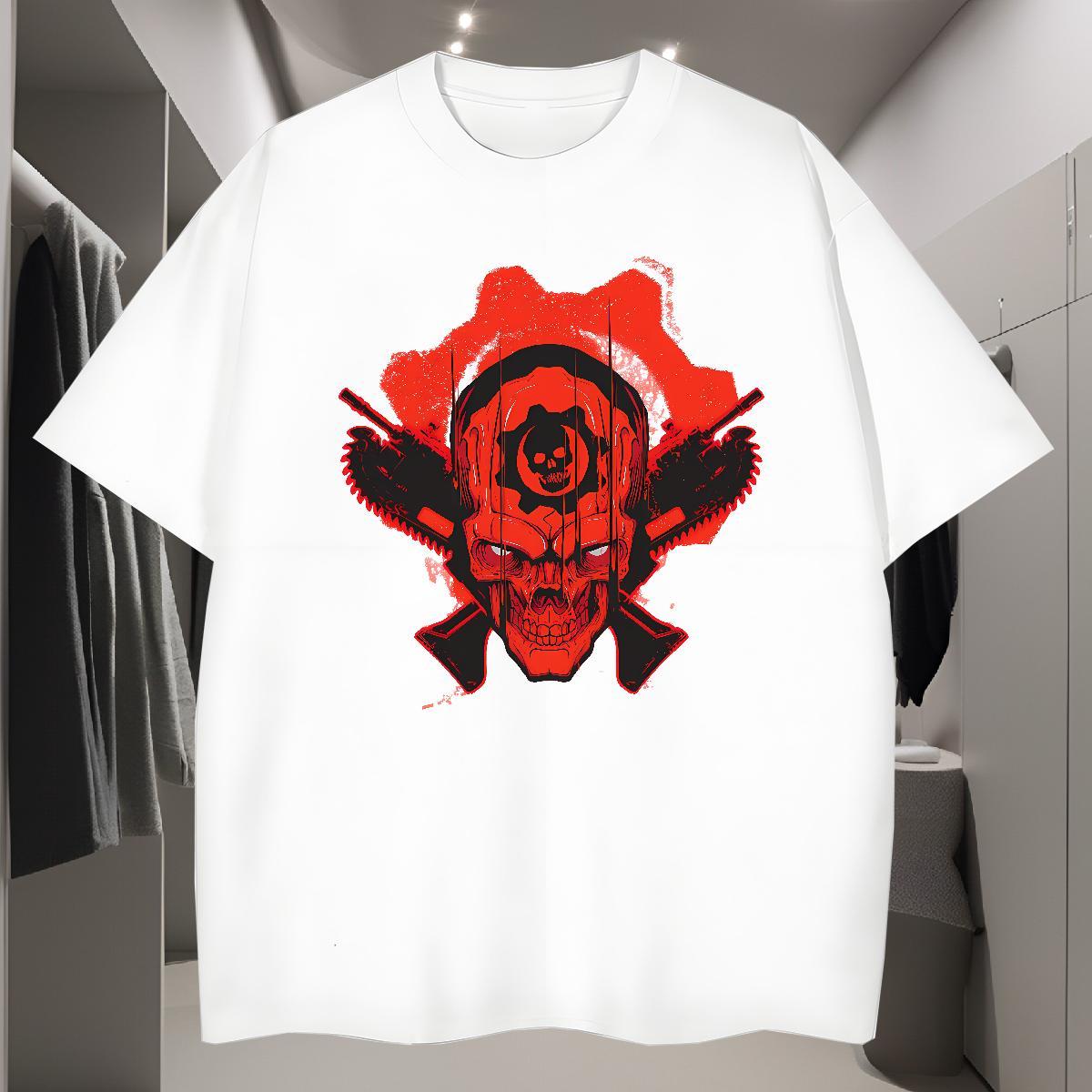 2024 New Men Tees 230g Pure Cotton Street Wear gun Round Neck Short Sleeve Man T Shirts Brand Custom Anime Tees Shirts