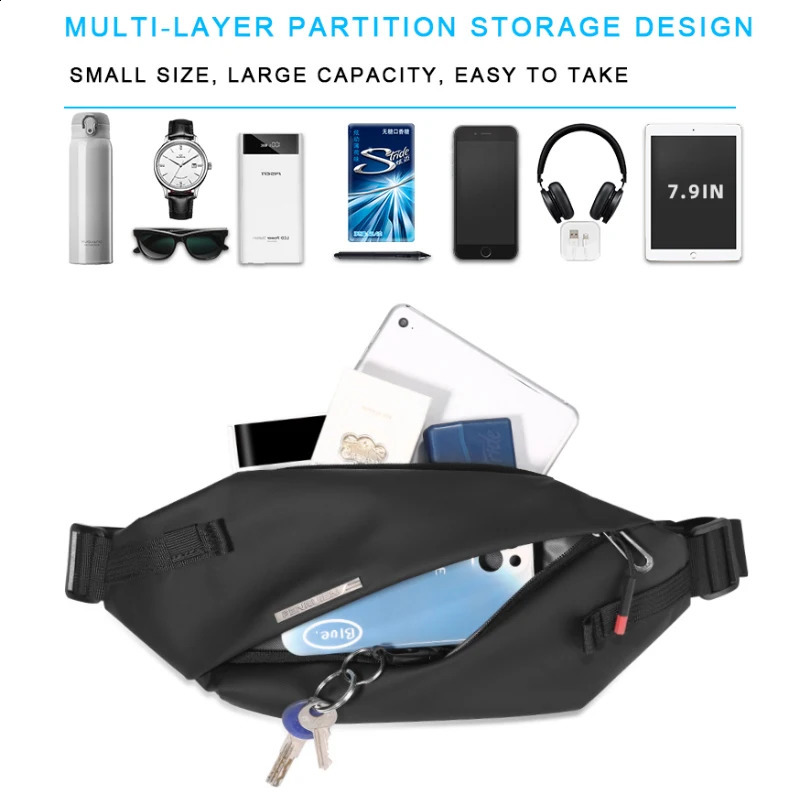 Mens business shoulder bag waterproof luggage 79inch multi pocket Crsosbody mens large capacity 240821