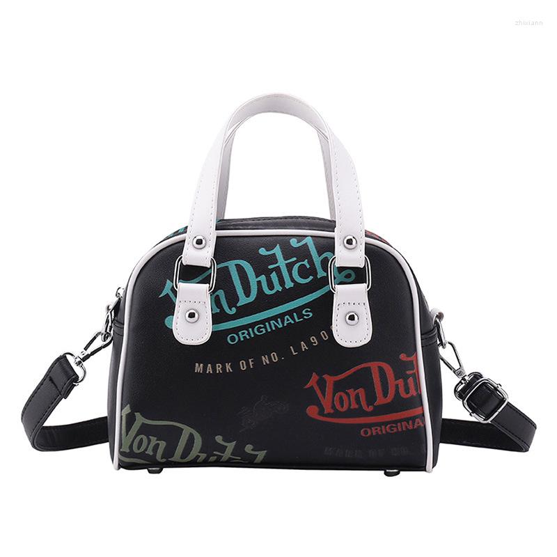 Shoulder Bags Women's Bag Contrast Color Shell Trendy Fashion Letter Printing Crossbody Handbag 6651